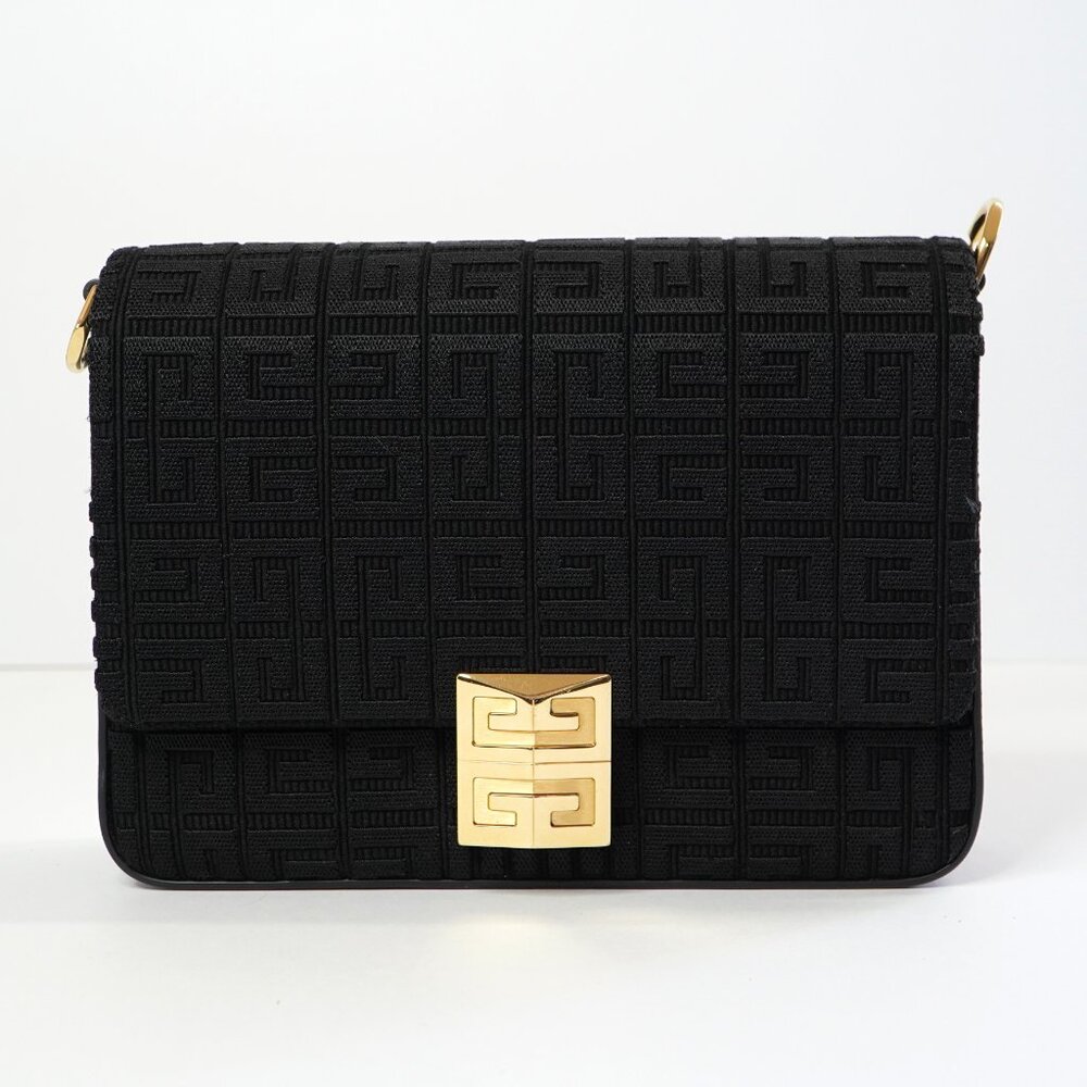 Givenchy Medium 4G Bag in 4G Embroidered Canvas with Chain - Picture 9 of 14